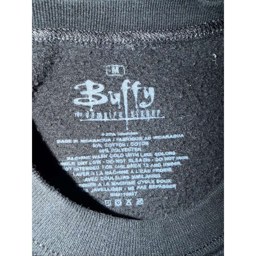 Buffy The Vampire Slayer Graphic Sweatshirt Pullover Crew Black Y2K TV Size M - Picture 4 of 4